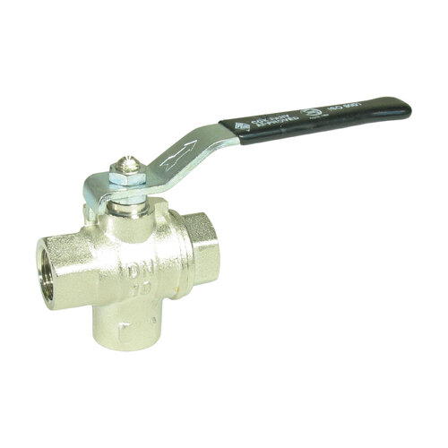 Three Way Ball Valves - Chrome Plated Brass 3/8" 137072