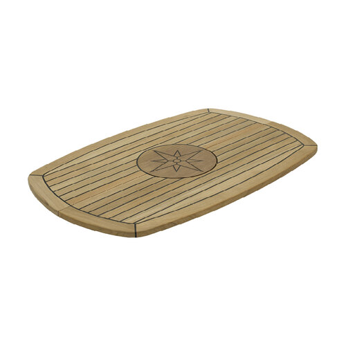 Nautic Star Teak Table Top - Folding Ellipse with Circle 139446