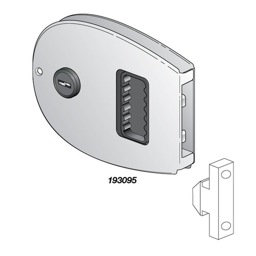 Flush Sliding or Bi-fold Oval Lock - Stainless Steel 193095