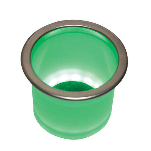 LED Lighted Stainless Steel Rim Drink Holder Green 194117