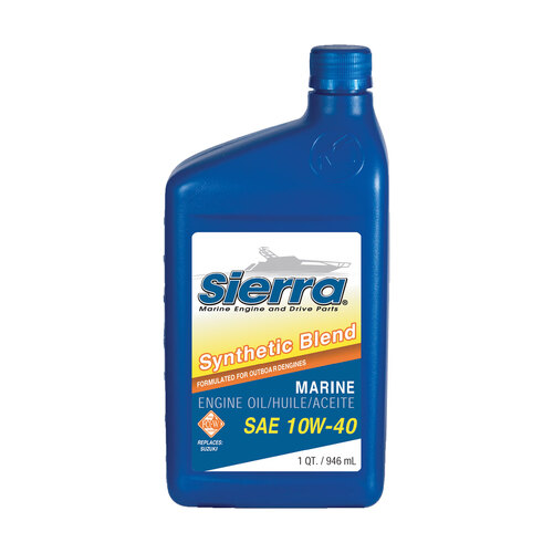 Sierra Marine Outboard 4-Stroke Engine Oil - Semi-Synthetic 10W-40 FC-W 946ml (1 quart) S18-9551-2